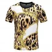 short sleeve t-shirt casual versace vintage floral homme summer leopard mode